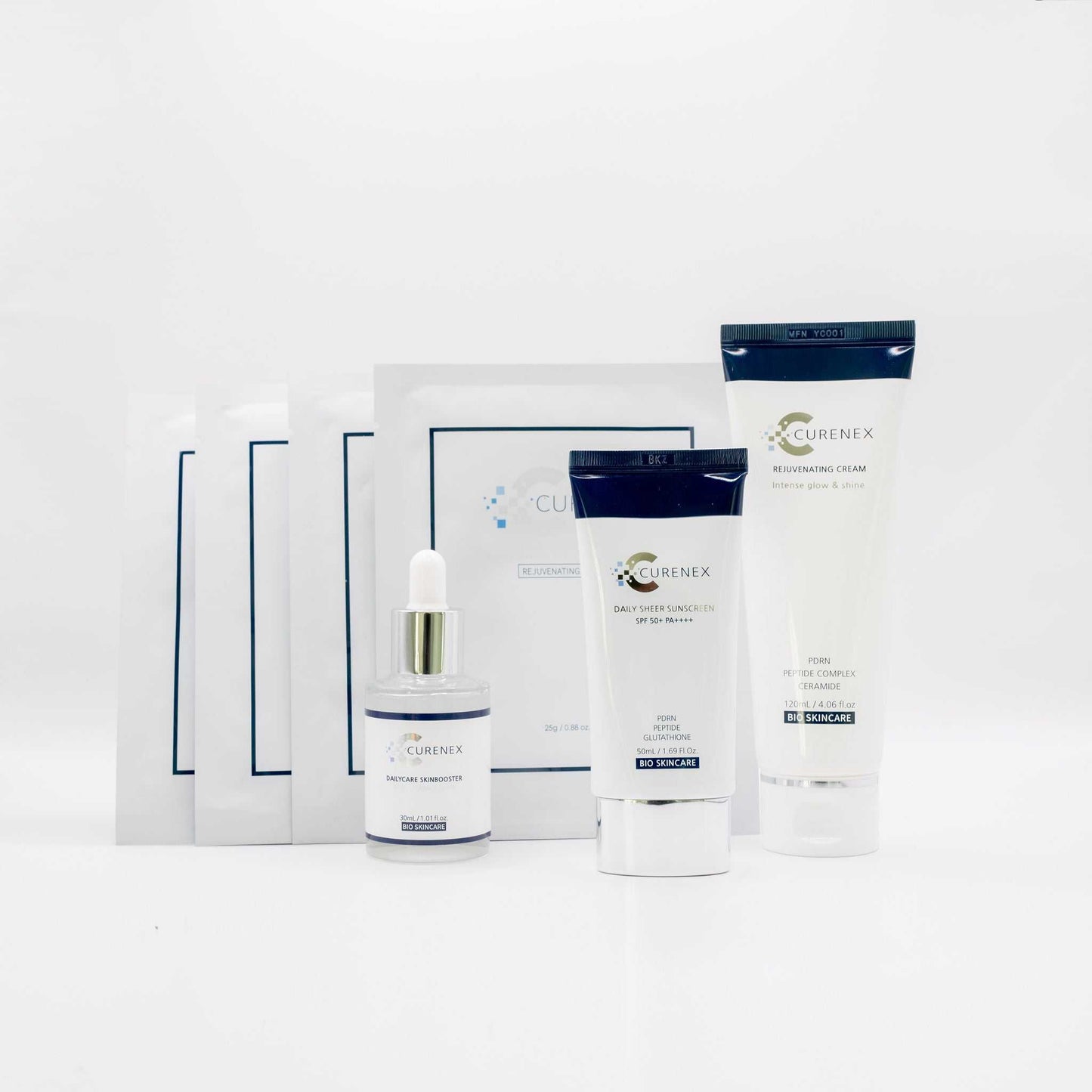 Curenex Salmon DNA Masks set with serum and creams for skin rejuvenation and hydration