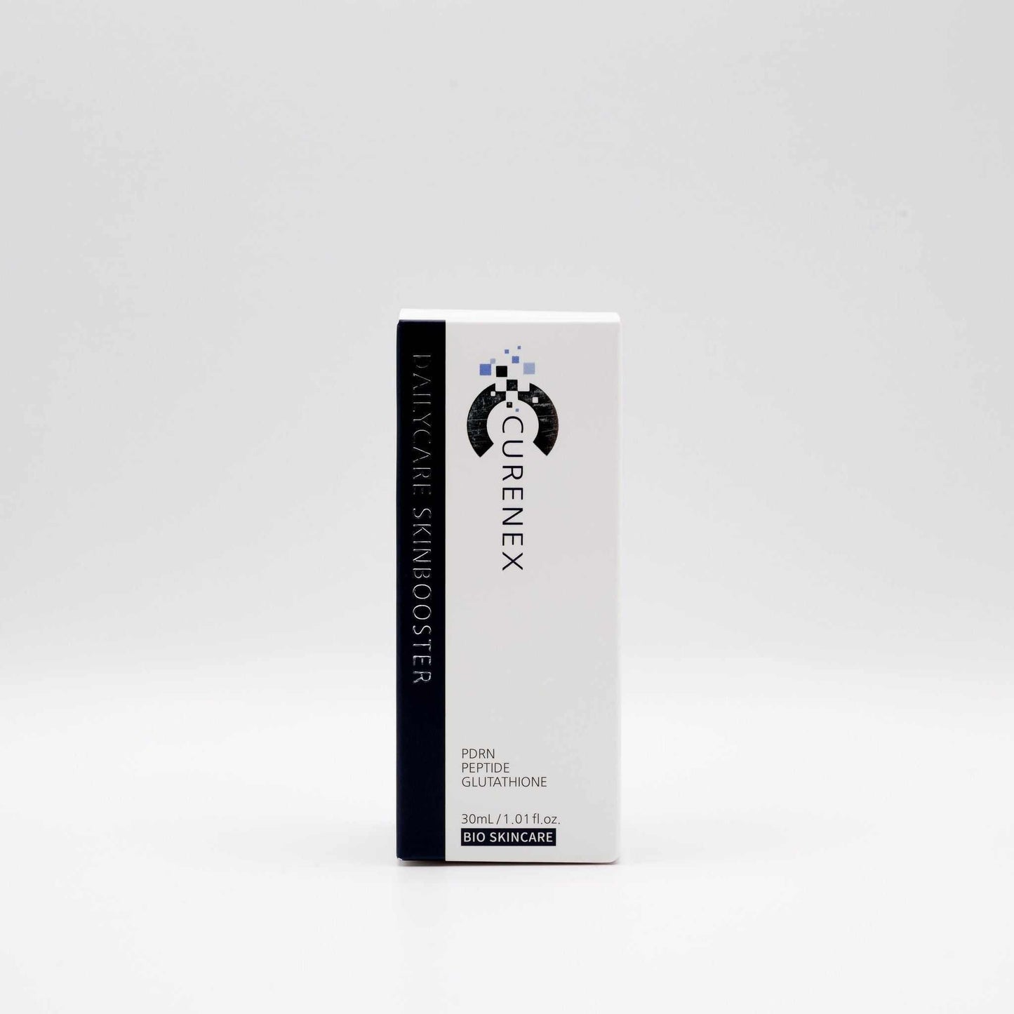 Curenex Salmon DNA Daily Glow & Shine Serum skincare product box on white background