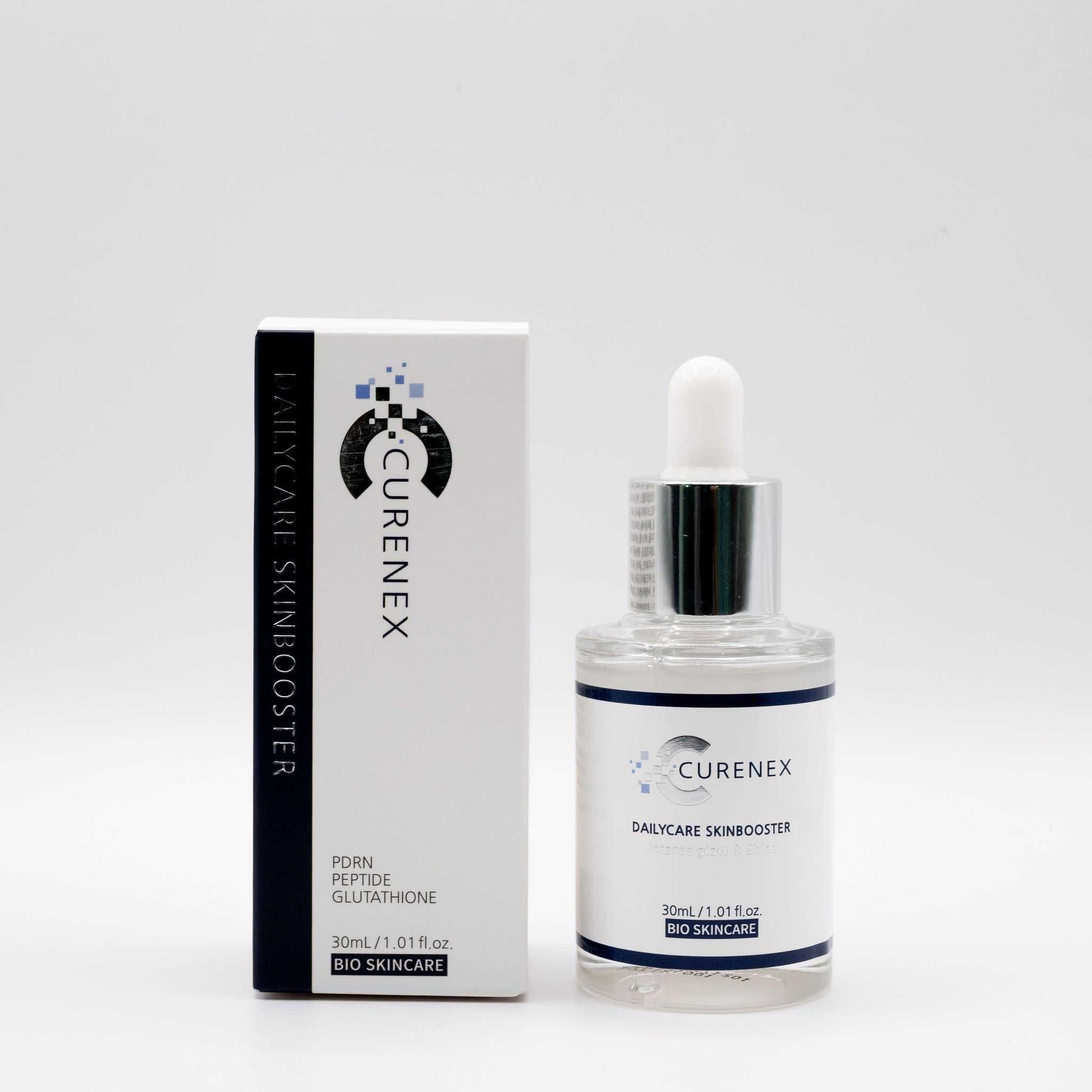 Curenex Salmon DNA Serum DailyCare Skinbooster serum bottle and box packaging on white background
