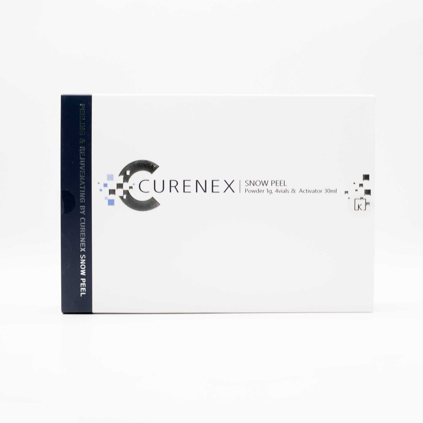 Curenex Snow Peel professional exfoliating treatment box with Salmon DNA for skin rejuvenation and brightening