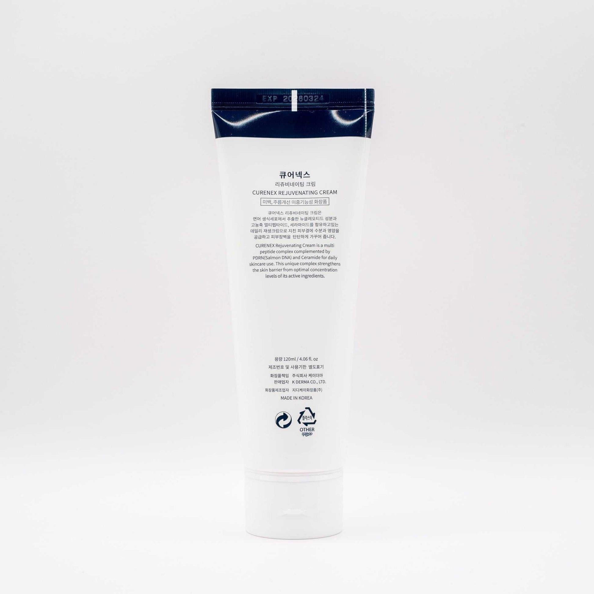 Curenex Salmon DNA Rejuvenating Cream tube on white background