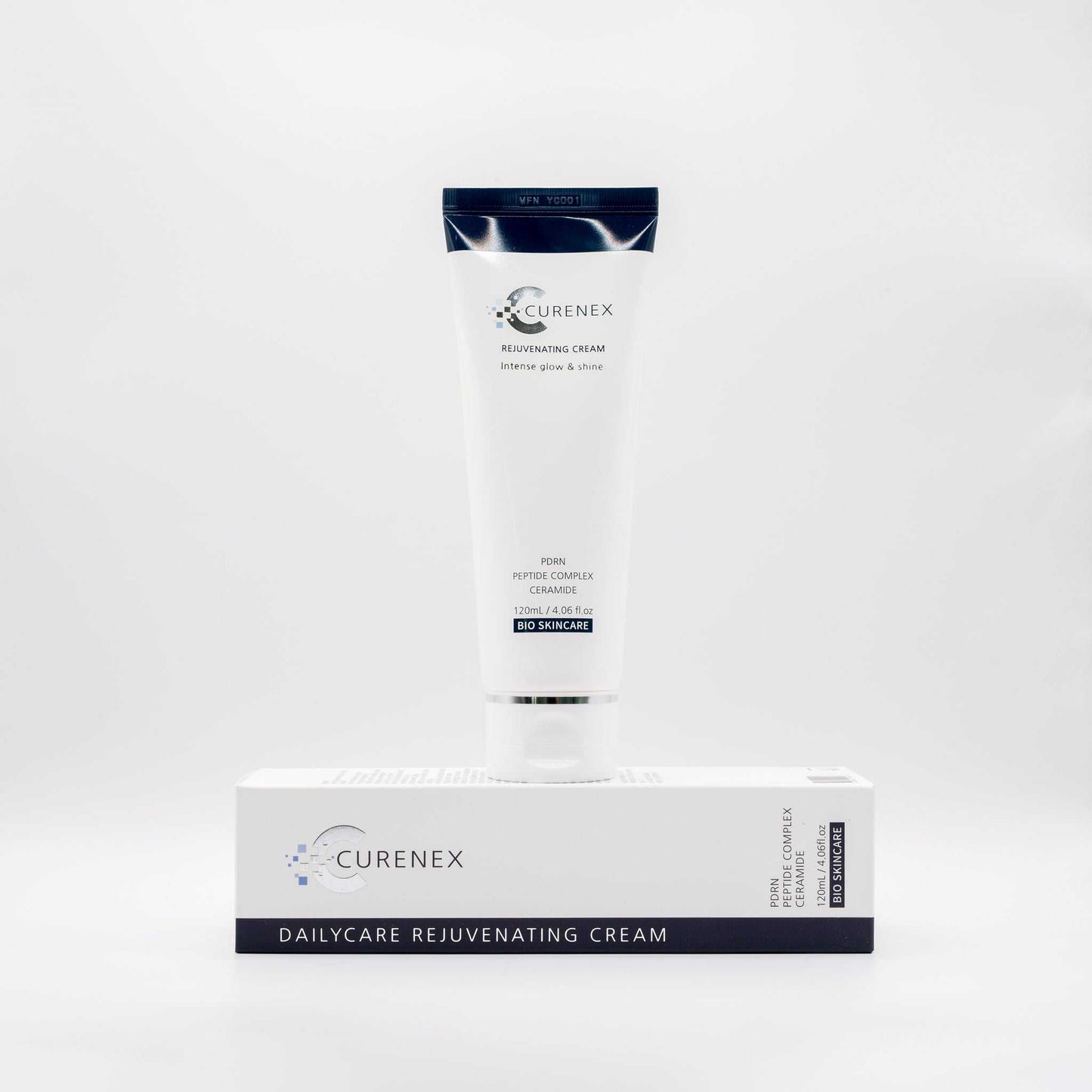 Curenex Salmon DNA Daily Rejuvenating Cream 120ml tube and box for intense hydration and skin rejuvenation
