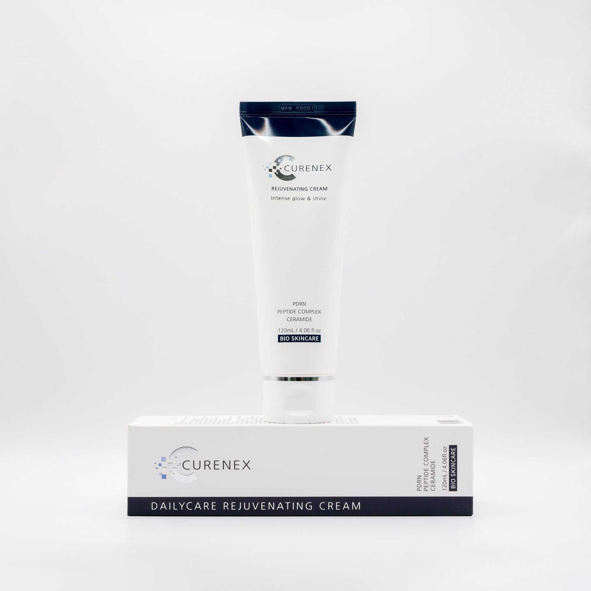 Curenex Salmon DNA Daily Rejuvenating Cream 120ml tube and box for intense hydration and skin rejuvenation