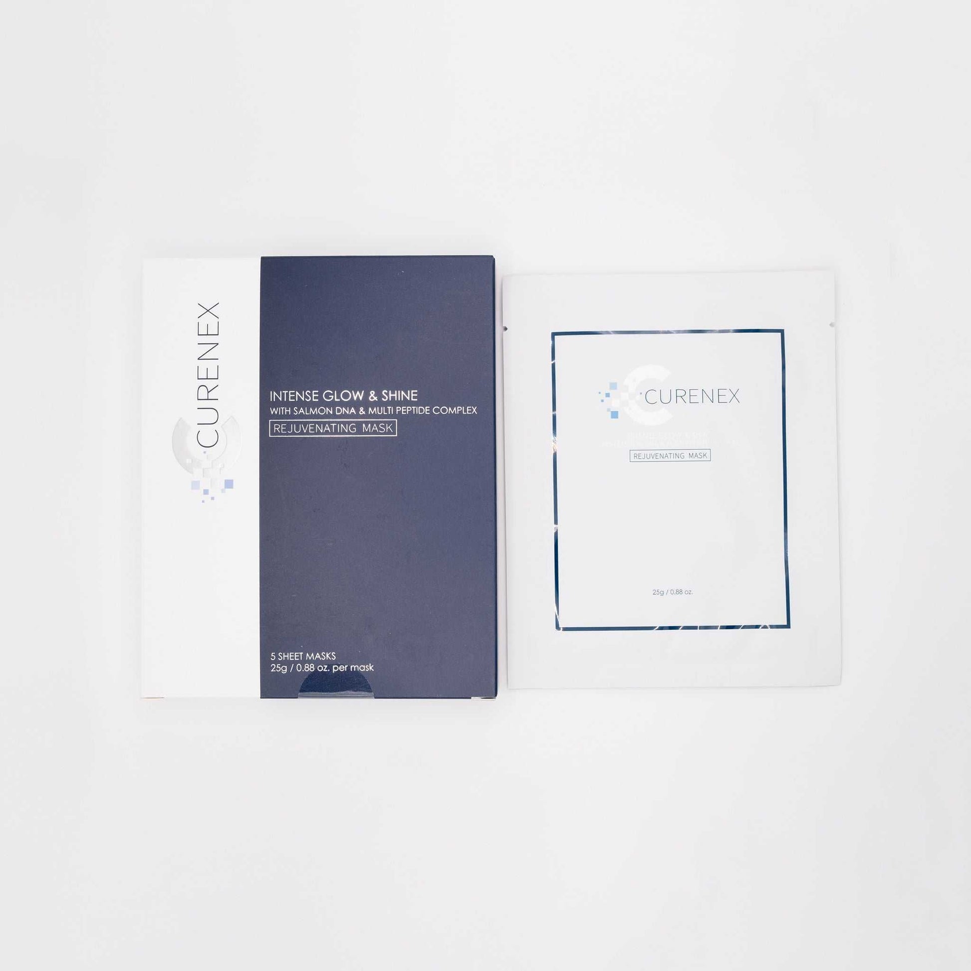 Curenex Salmon DNA Masks pack and single sheet mask for skin rejuvenation and hydration