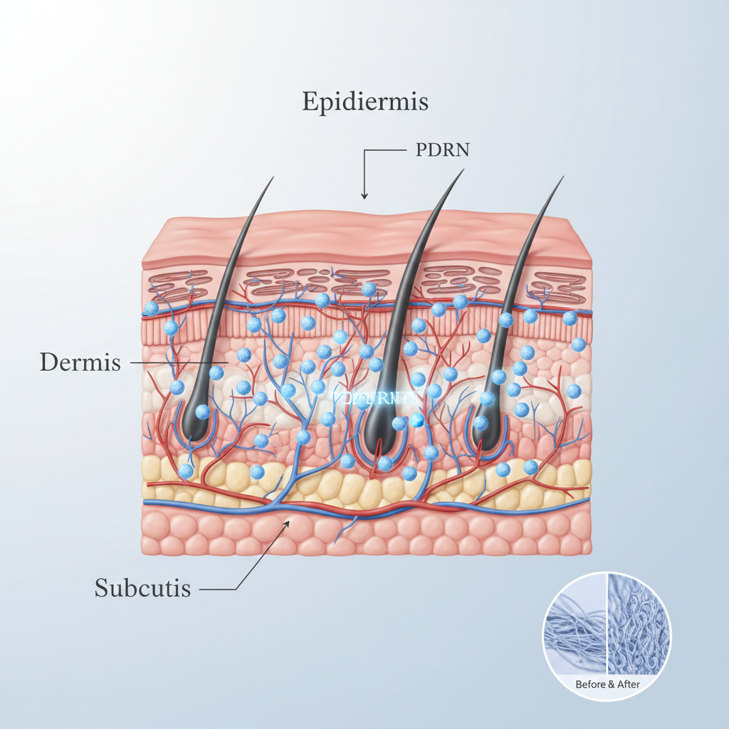PDRN Dermal Penetration Diagram